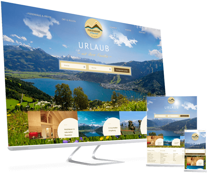 Website in Smartphone, Tablet und Desktop Ansicht