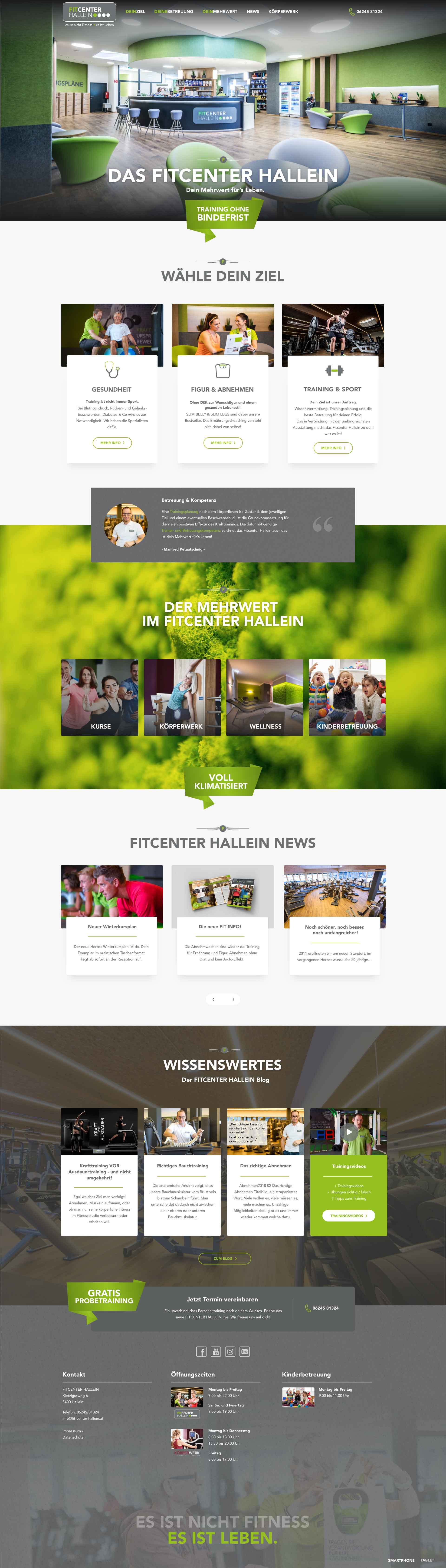 Website mit über ber 30 verschiedene Inhaltselement-Typen