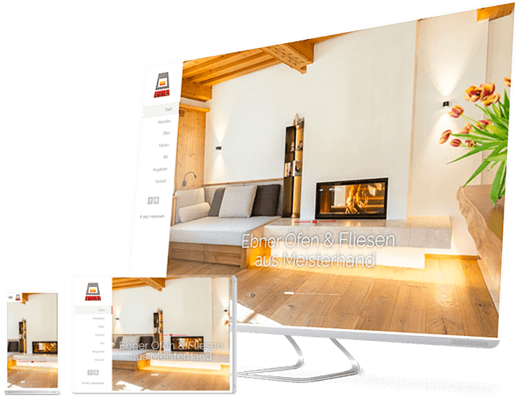 Website in Smartphone, Tablet und Desktop Ansicht