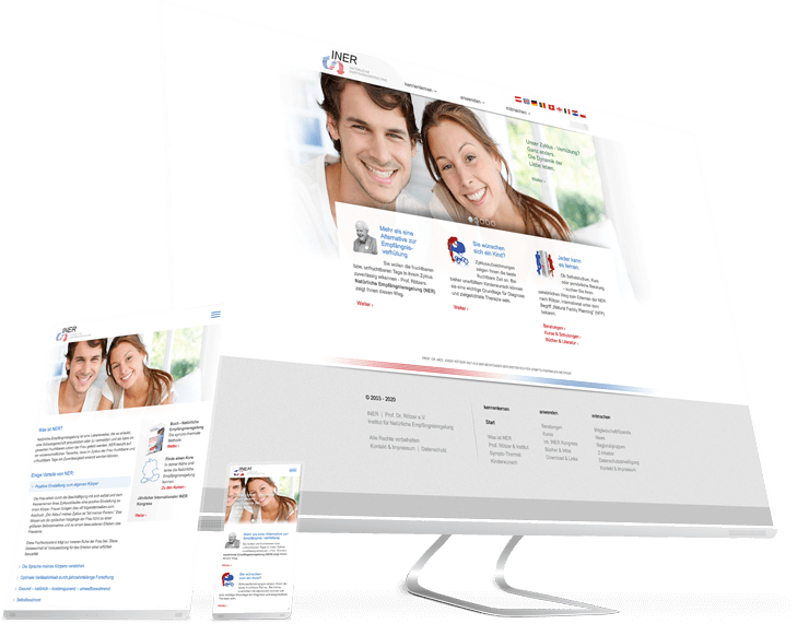 Website in Smartphone, Tablet und Desktop Ansicht
